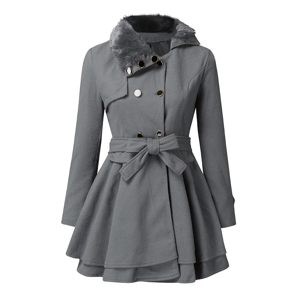 dilavora®-Elegant trenchcoat med vegansk pels