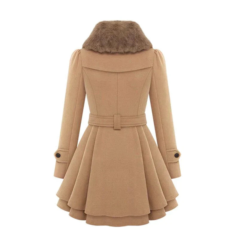 dilavora®-Elegant trenchcoat med vegansk pels
