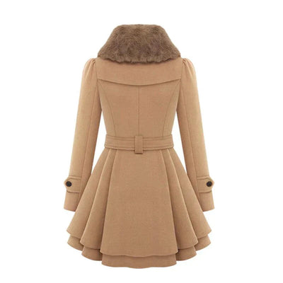 dilavora®-Elegant trenchcoat med vegansk pels