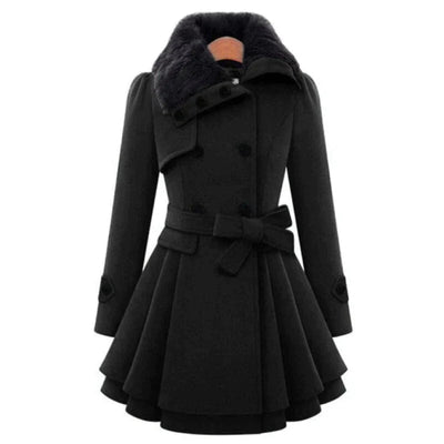 dilavora®-Elegant trenchcoat med vegansk pels