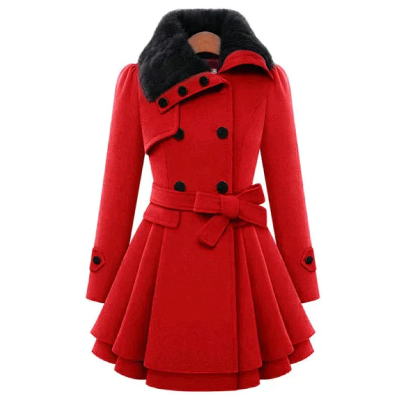 dilavora®-Elegant trenchcoat med vegansk pels