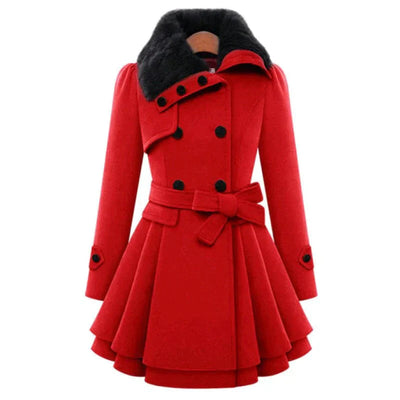 dilavora®-Elegant trenchcoat med vegansk pels