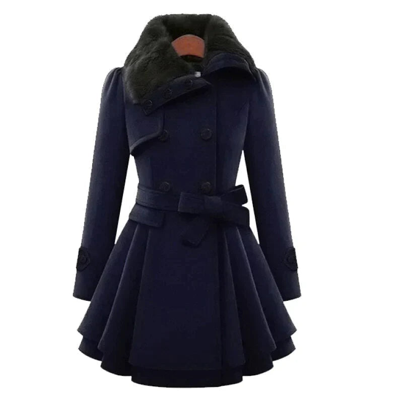dilavora®-Elegant trenchcoat med vegansk pels
