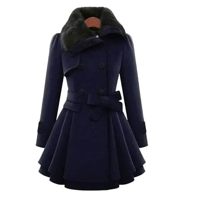dilavora®-Elegant trenchcoat med vegansk pels