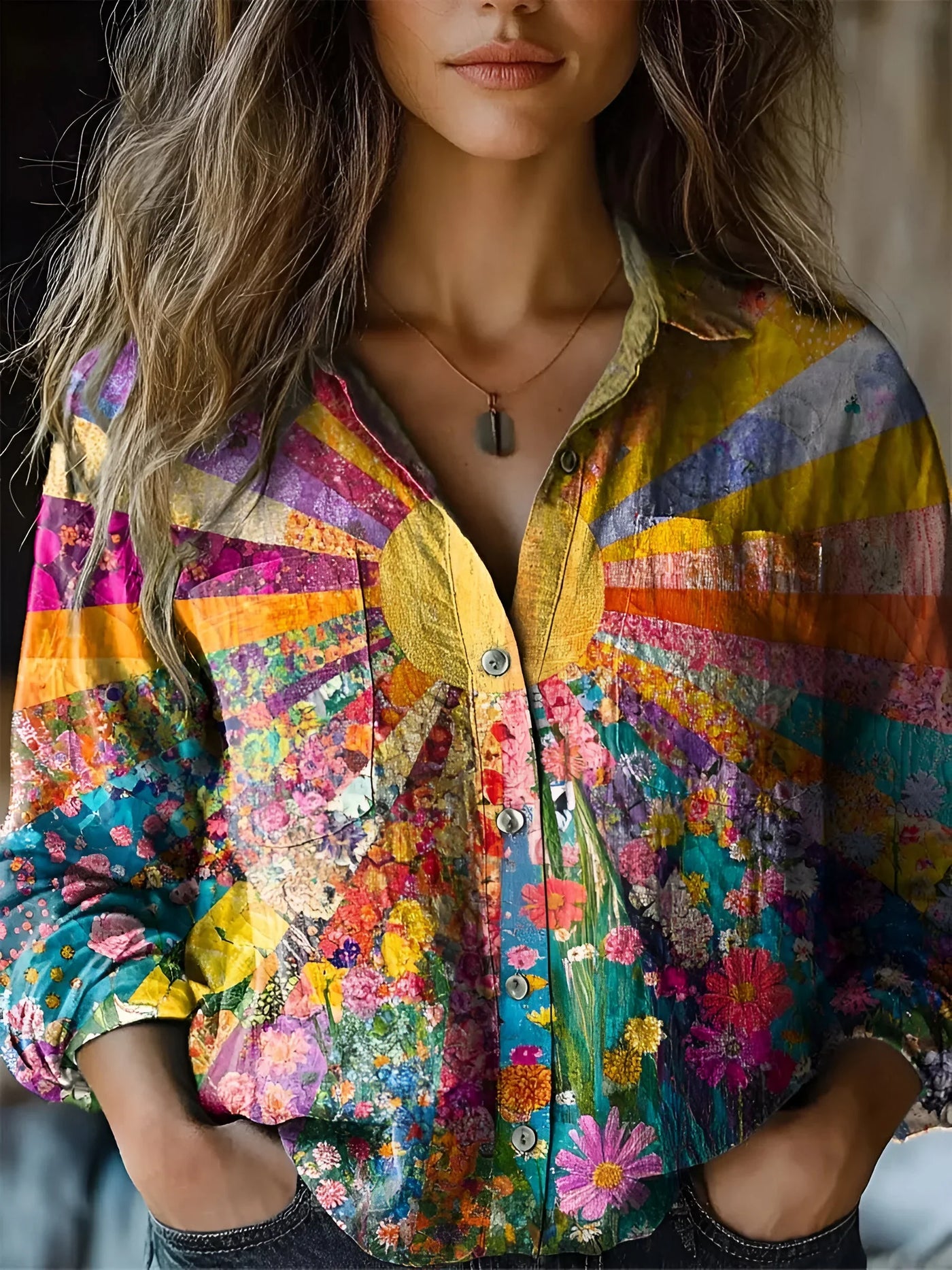 dilavora® - Radiant Sunflower-bluse